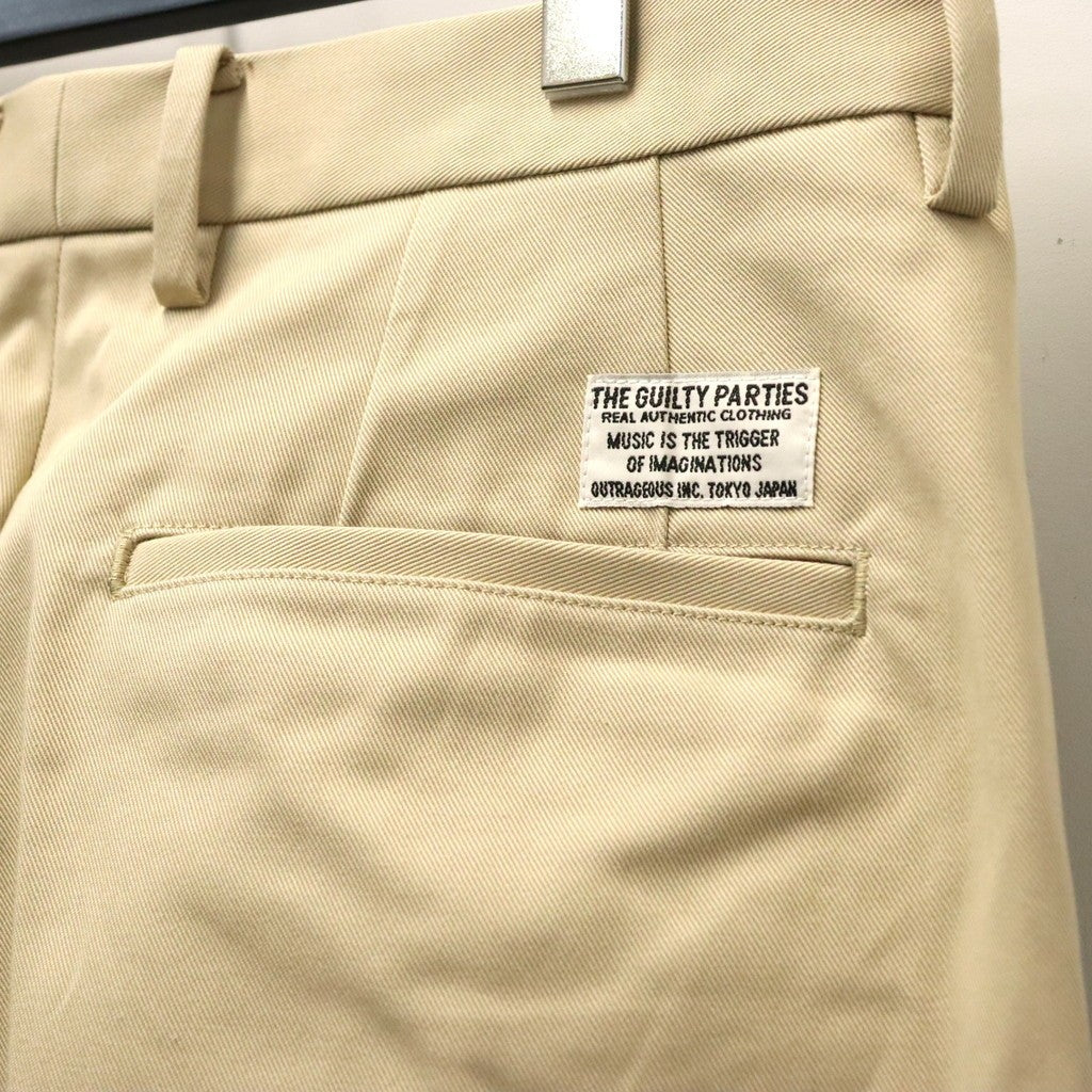 DOUBLE PLEATED CHINO TROUSERS ( TYPE-1 ) #L-BEIGE [26FWE-WMP-PT01]