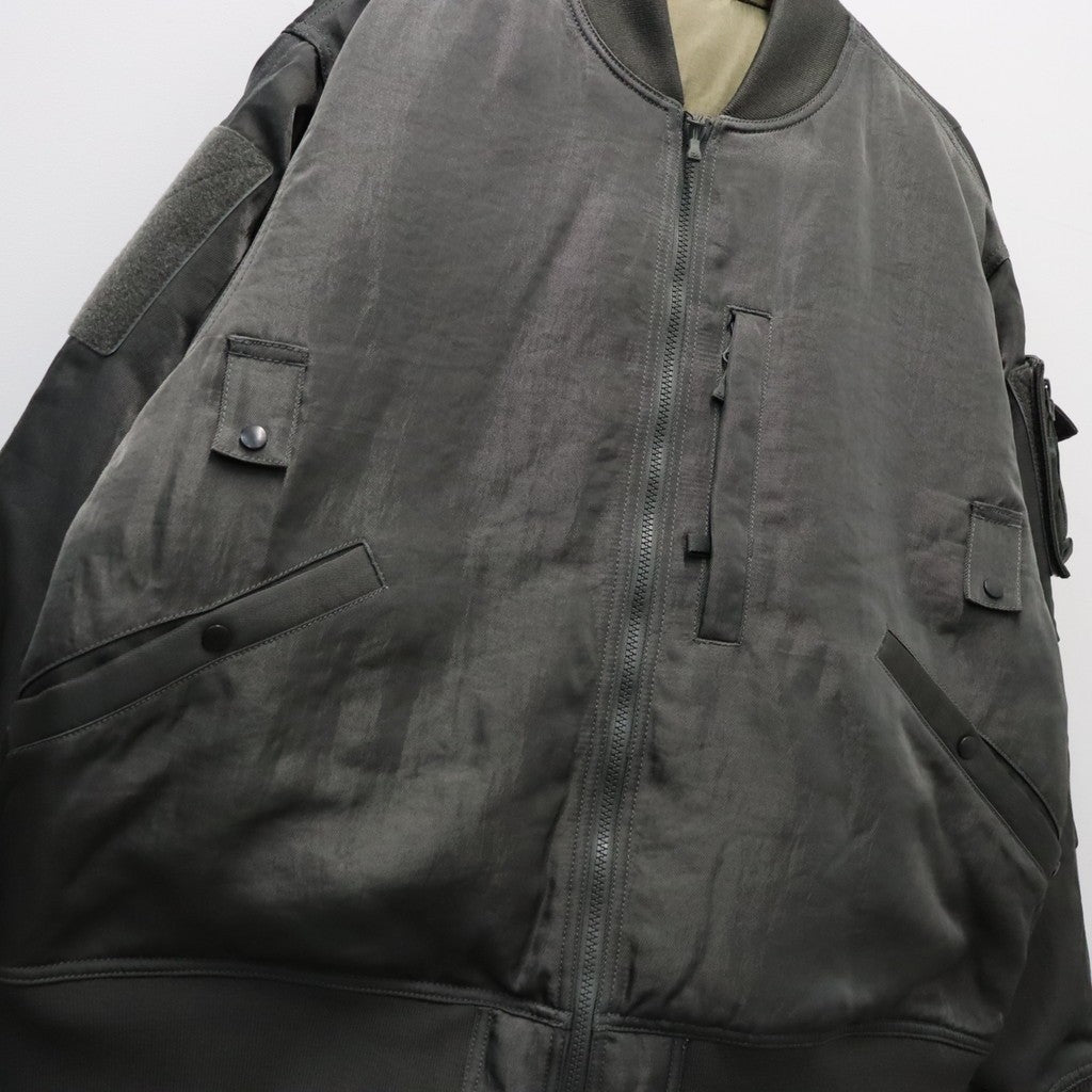 TECH REVERSIBLE MA-1 DOWN JACKET #CHARCOAL x OLIVE [BW-40026W]
