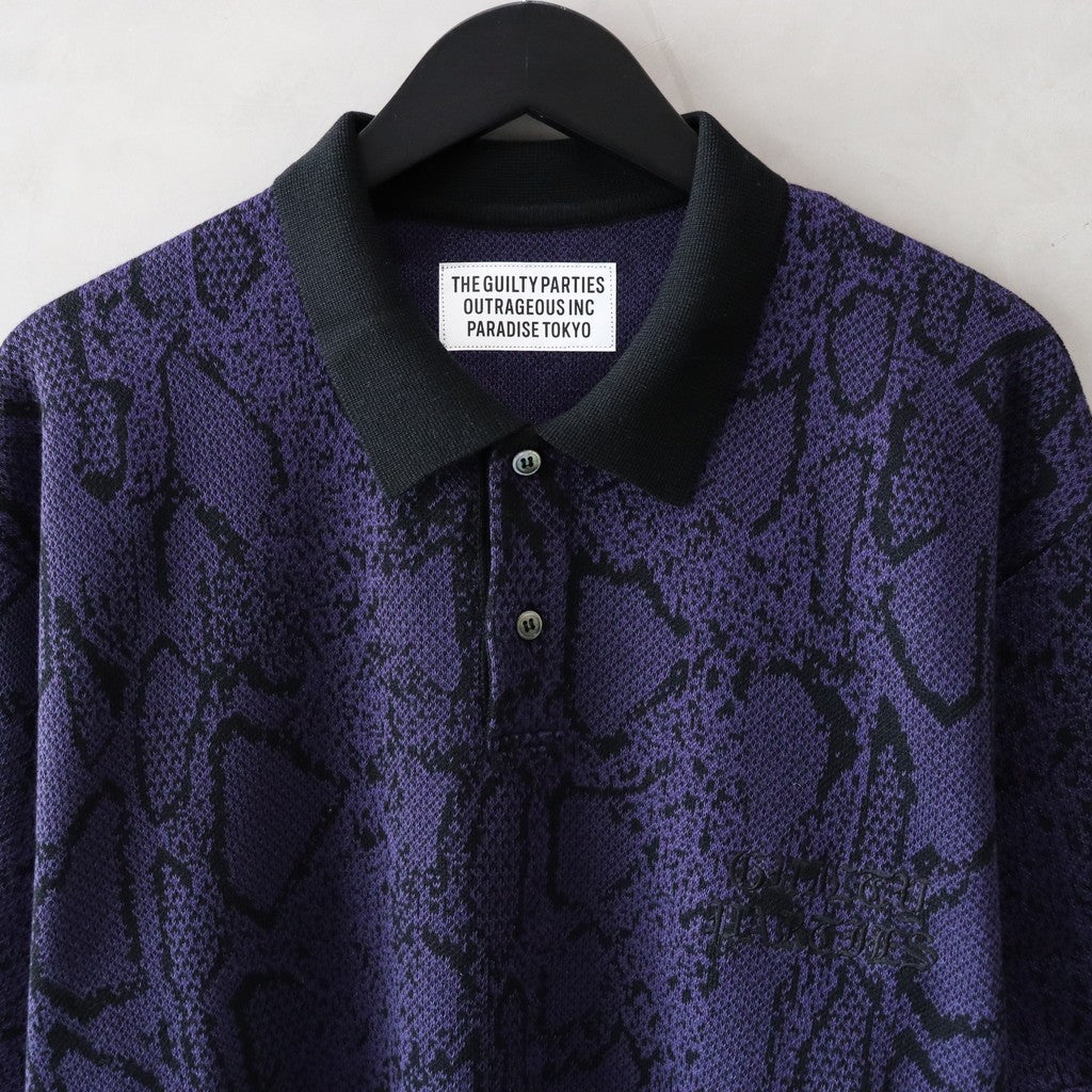 PYTHON KNIT POLO SHIRT #PURPLE [24SS-WMK-KN11]