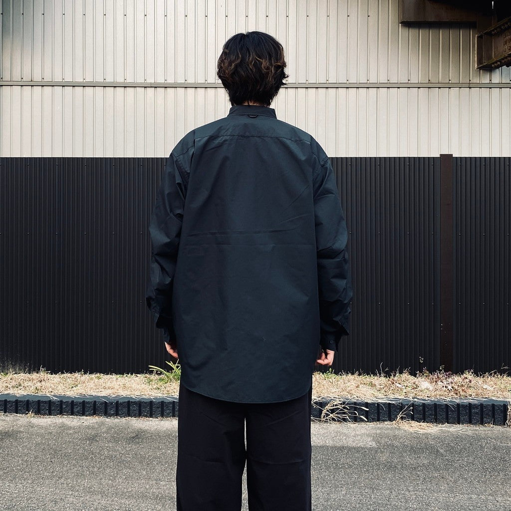 TECH REGULAR COLLAR SHIRT L/S SOLID #INK BLACK [BE-81026]