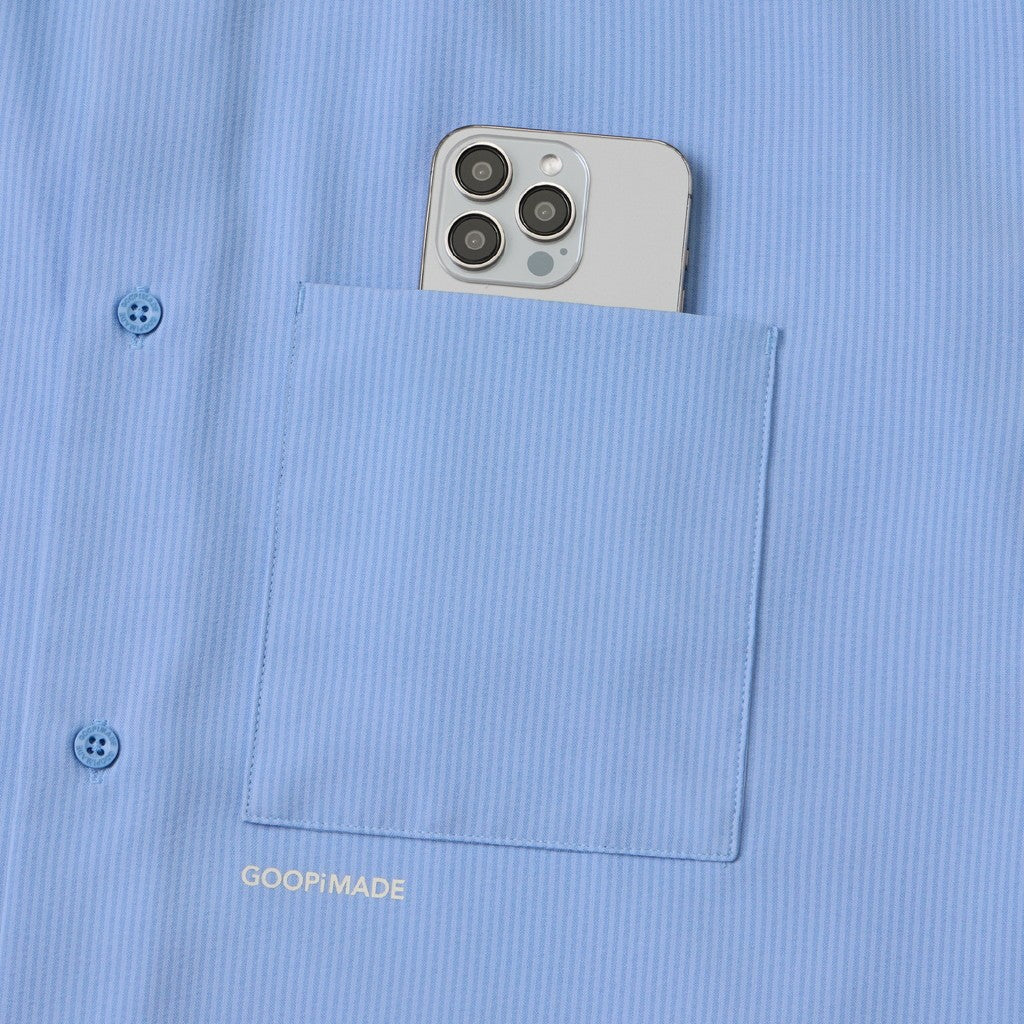 「GNV-Z」 SOFTBOX Zip-Split Wide Shirt #BLUE [GOOPI-25SS-JUN-02]