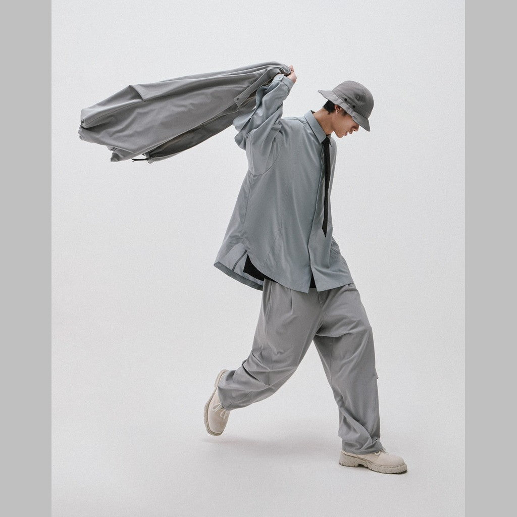 「MA-Z3」 時尚建築師刺繡襯衫 #L-灰色 [GOOPI-24AW-OCT-01]