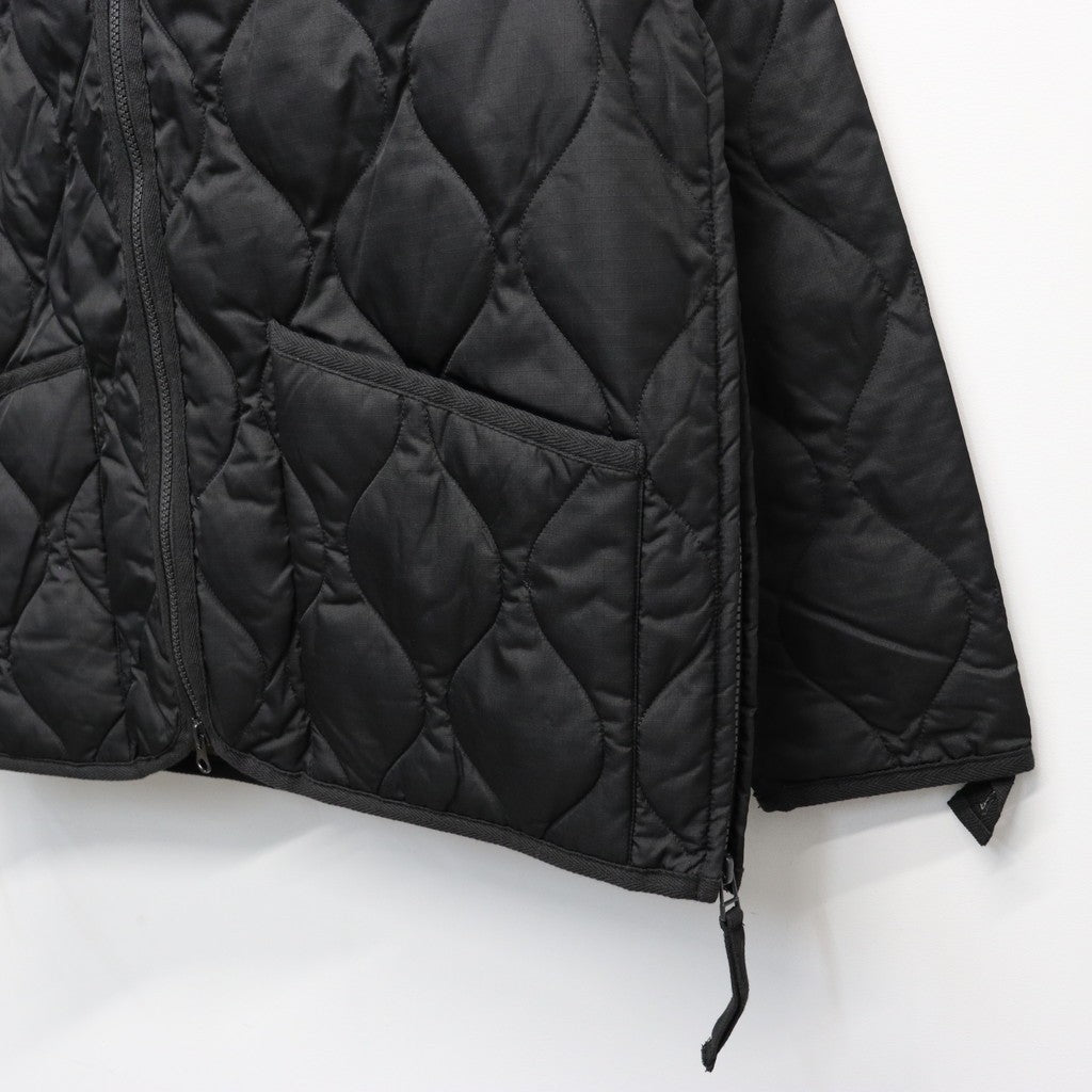 MILITARY W-ZIP V NECK DOWN JKT #BLACK [TAION-101ZML-1]