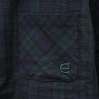 泡泡紗格子長袖襯衫#GREEN [24SS-S01]