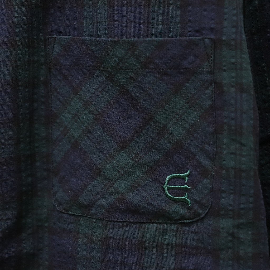 泡泡紗格子長袖襯衫#GREEN [24SS-S01]