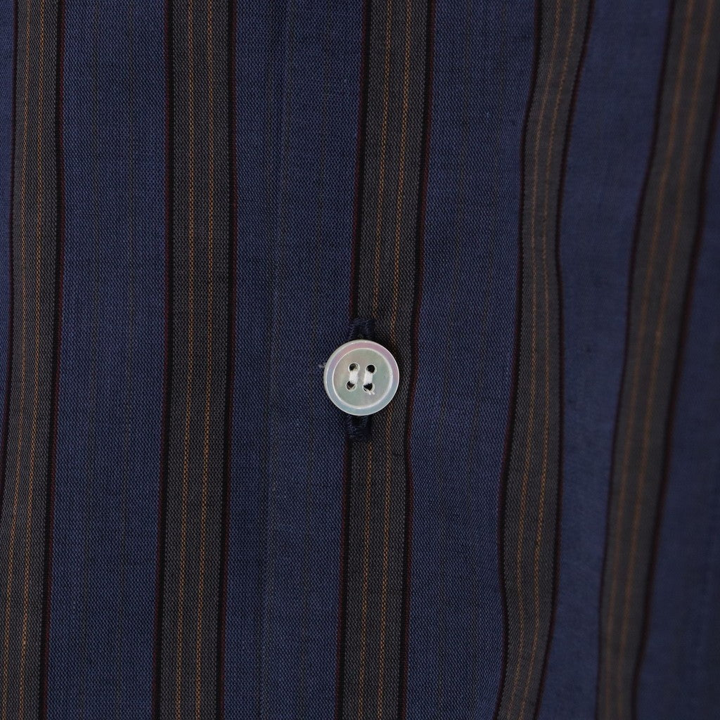 條紋開領襯衫 短袖（TYPE-2）#海軍藍 [25SS-WMS-OC04]