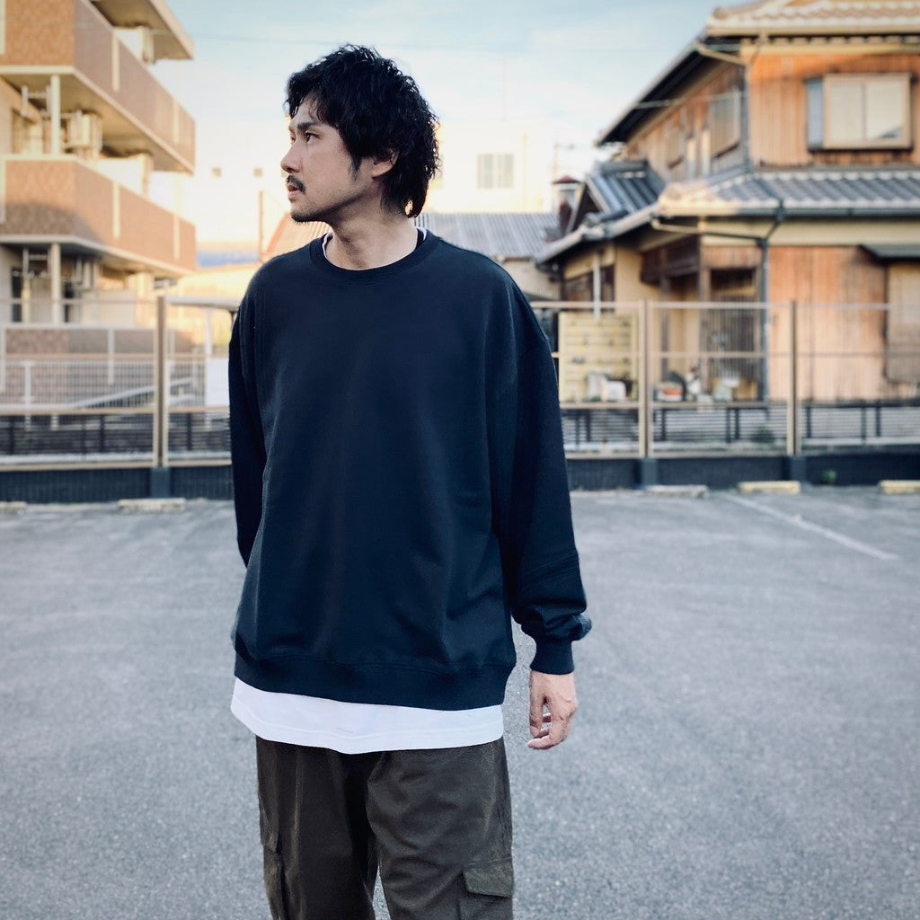 BIO WASHED EASY SWEAT SHIRTS #ASH CHARCOAL [HOD25AWSWESS]