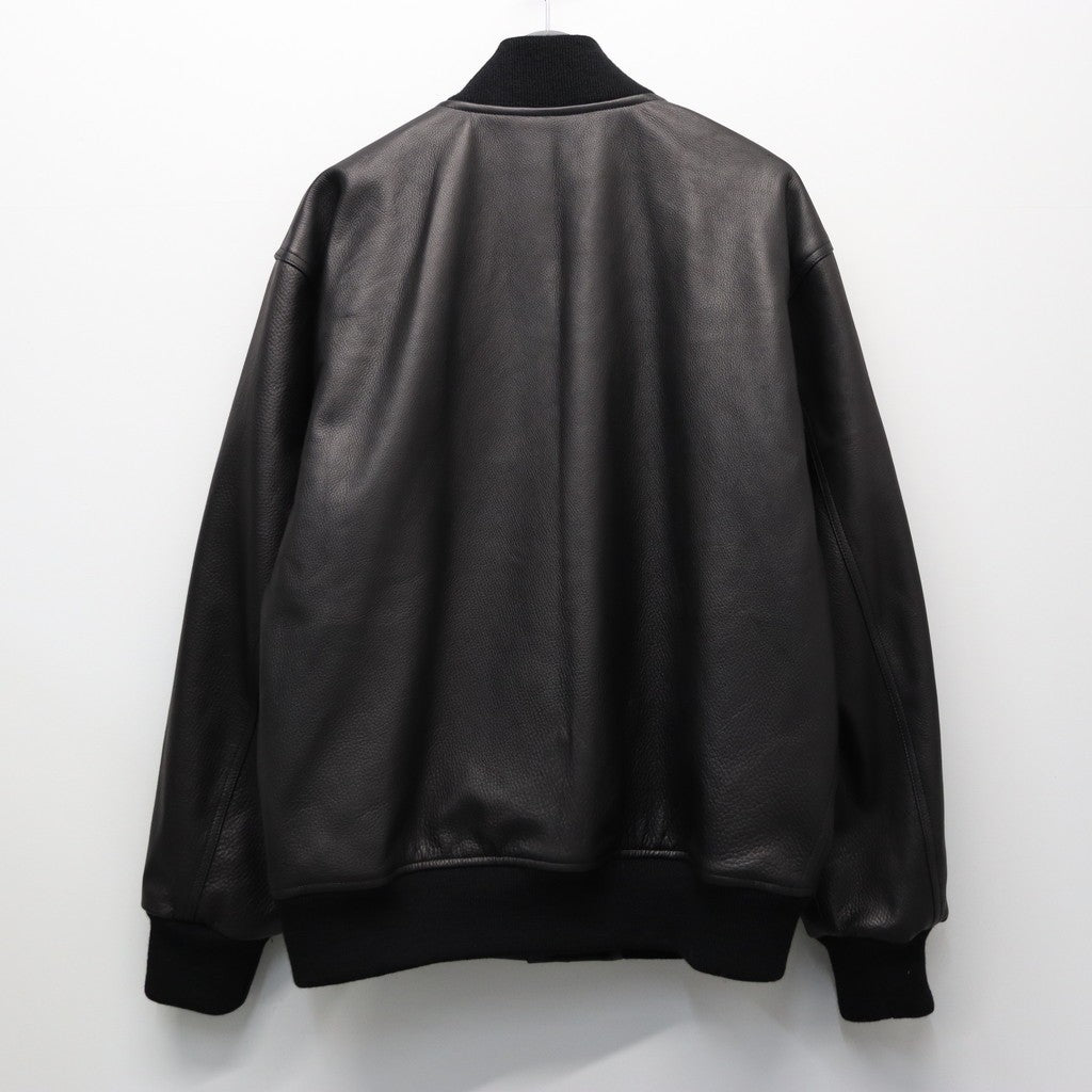 LEATHER VARSITY JACKET ( TYPE-2 ) #BLACK [26SSE-WMO-BL02]