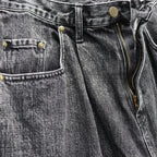 DENIM BAGGY PANTS #BLACK CHEMICAL [GH5S013D]