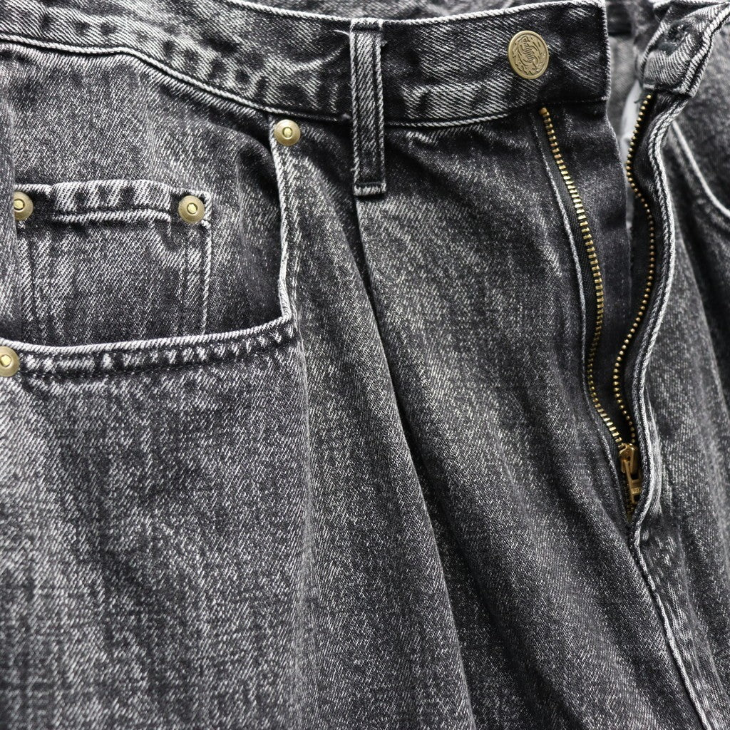 DENIM BAGGY PANTS #BLACK CHEMICAL [GH5S013D]