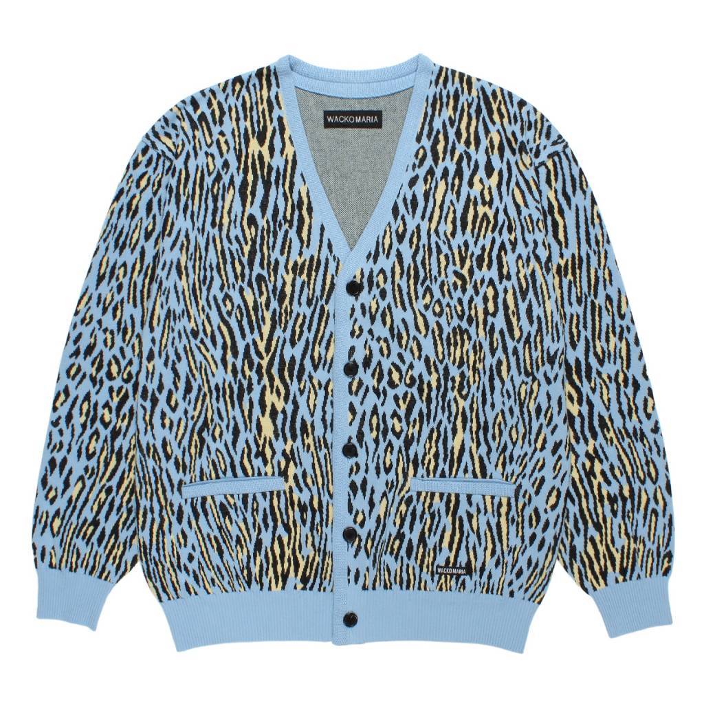 LEOPARD JACQUARD CARDIGAN ( TYPE-2 ) #L-BLUE [26SS-WMK-KN18]