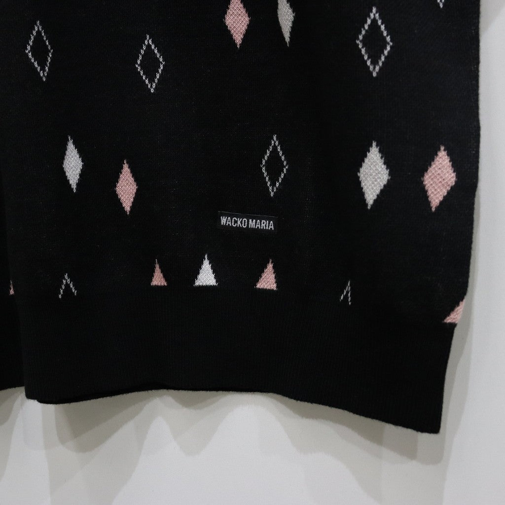 DIAMOND KNIT POLO SHIRT #BLACK [25SS-WMK-KN21]