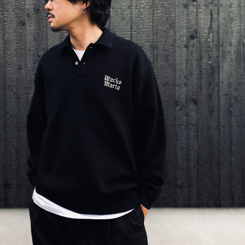 KNIT POLO SHIRT #BLACK [26FW-WMK-KN14]
