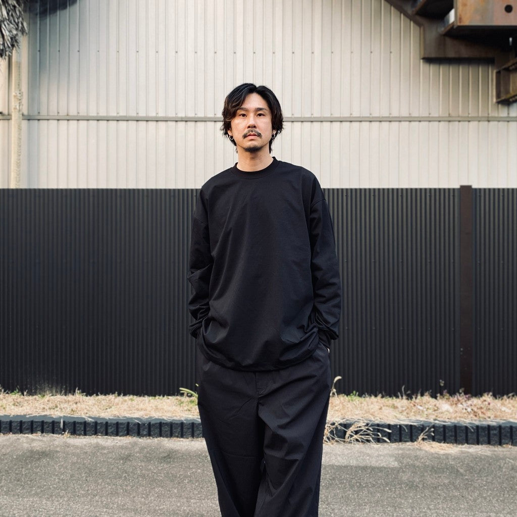 TECH DRAWSTRING L/S TEE #BLACK [BE-34026]