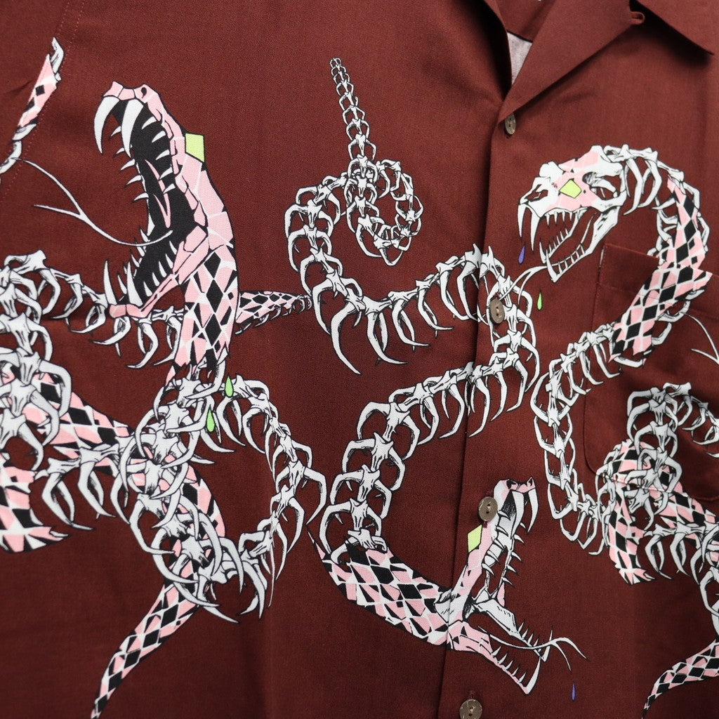 夏威夷長袖襯衫（4 型）#酒紅色 [25FW-WMS-HI04]