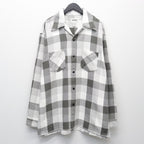 格紋法蘭絨襯衫 #灰×白 [BW252-CFS]