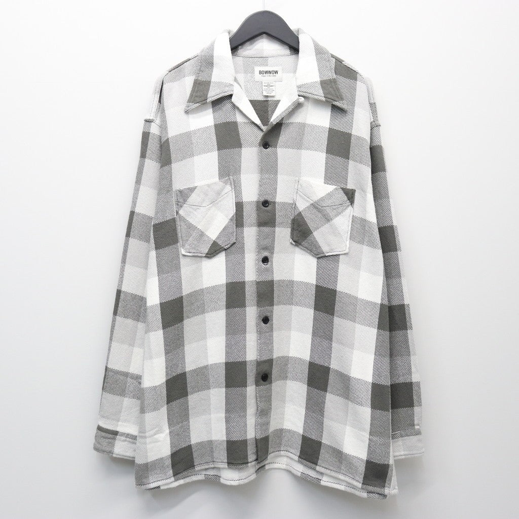 格紋法蘭絨襯衫 #灰×白 [BW252-CFS]