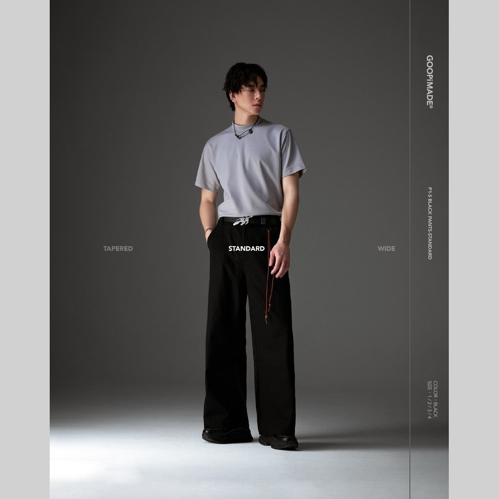 P1-S Black Pants-Standard #Black [GOOPI-26SS-JUL-02]