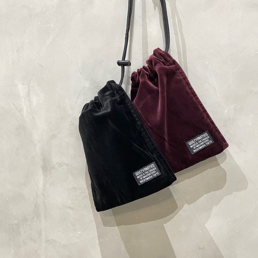 VELVET SHOULDER POUCH #BURGUNDY [24FWE-WMA-BG01]