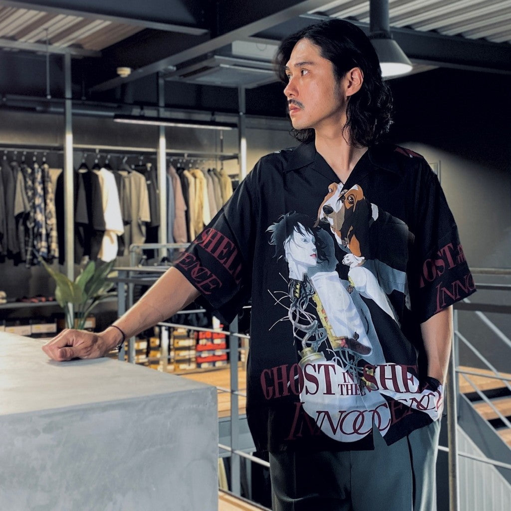 GHOST IN THE SHELL 2 INNOCENCE | Ghost in the Shell | S/S HAWAIIAN SHIRT -TYPE 1- #BLACK [INNOCENCE-WM-HI01]