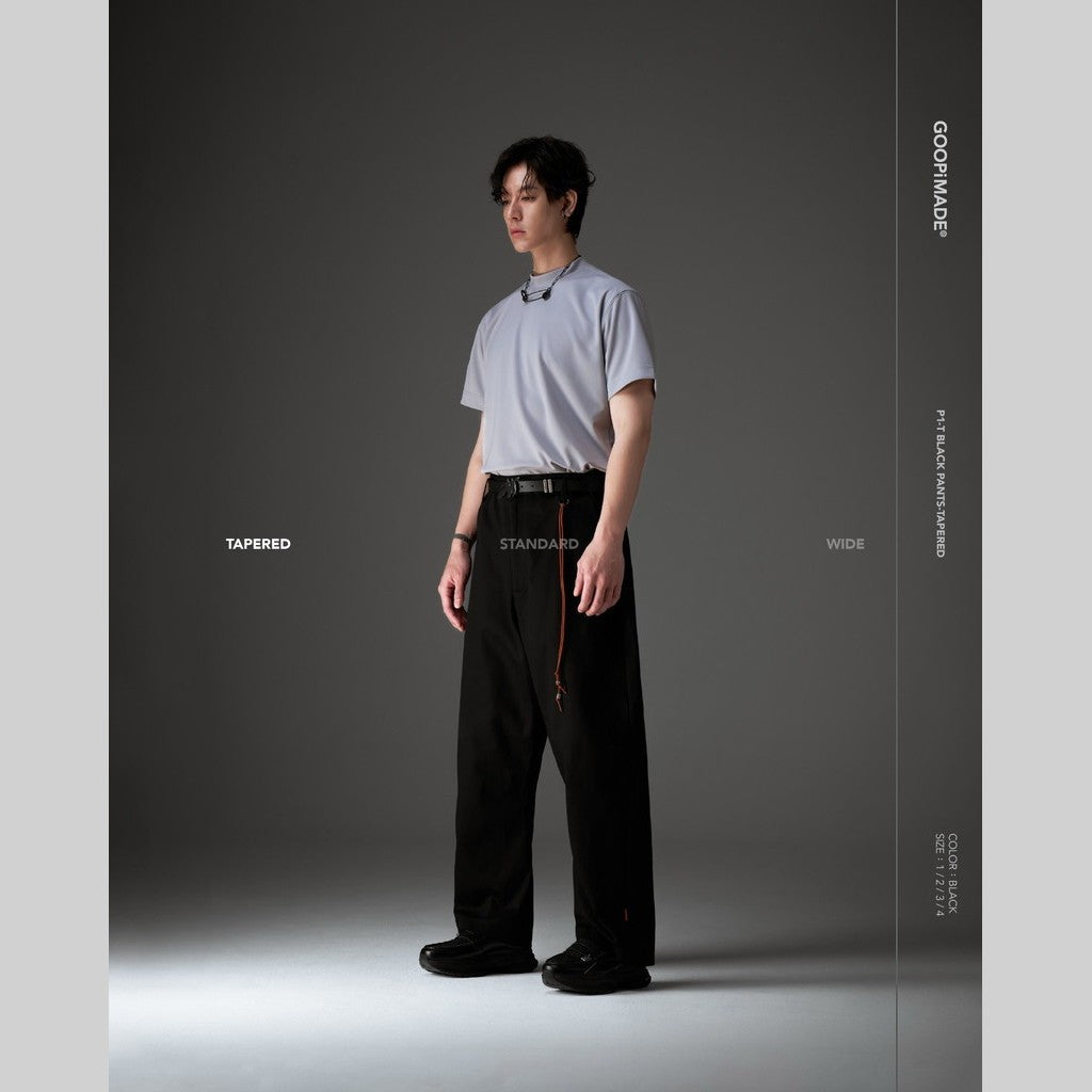 P1-T Black Pants-Tapered #Black [GOOPI-26SS-JUL-03]