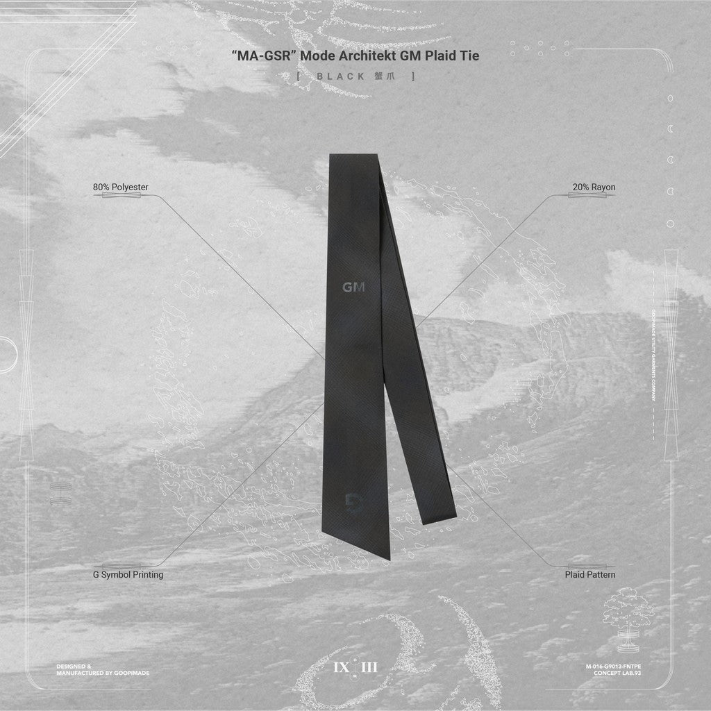 「MA-GSR」模式 Architekt GM 格紋領帶 #BK [GOOPI-24AW-SEP-02]