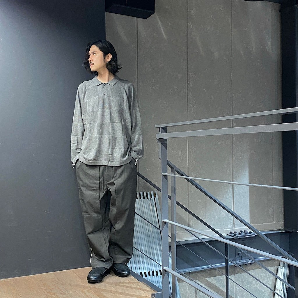 AES | 「G.A.T-01K」 Checkerboard Knit Polo Shirt #GRAY [GOOPI-24AW-SEP-03]