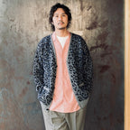 LEOPARD MOHAIR CARDIGAN #GRAY [25FW-WMK-KN08]
