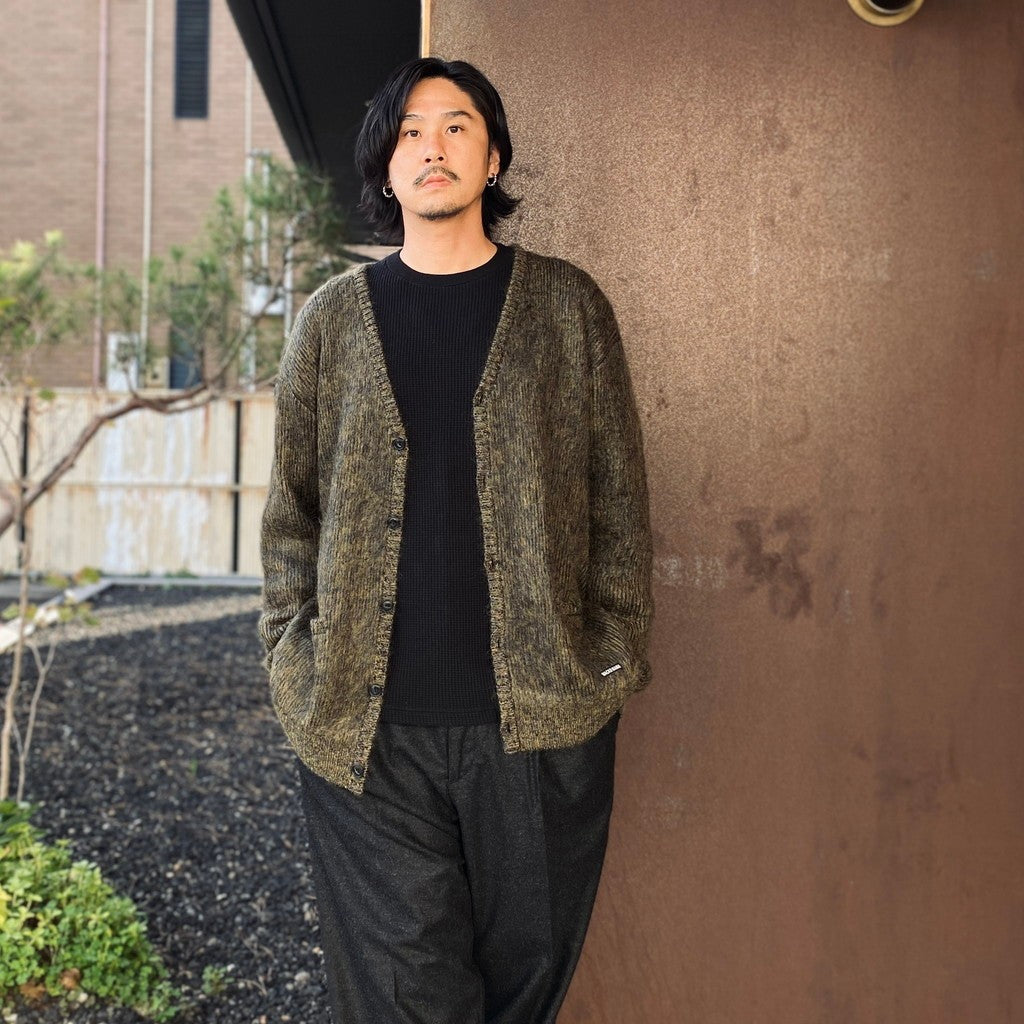 MIX MOHAIR CARDIGAN #KHAKI [26FW-WMK-KN04]