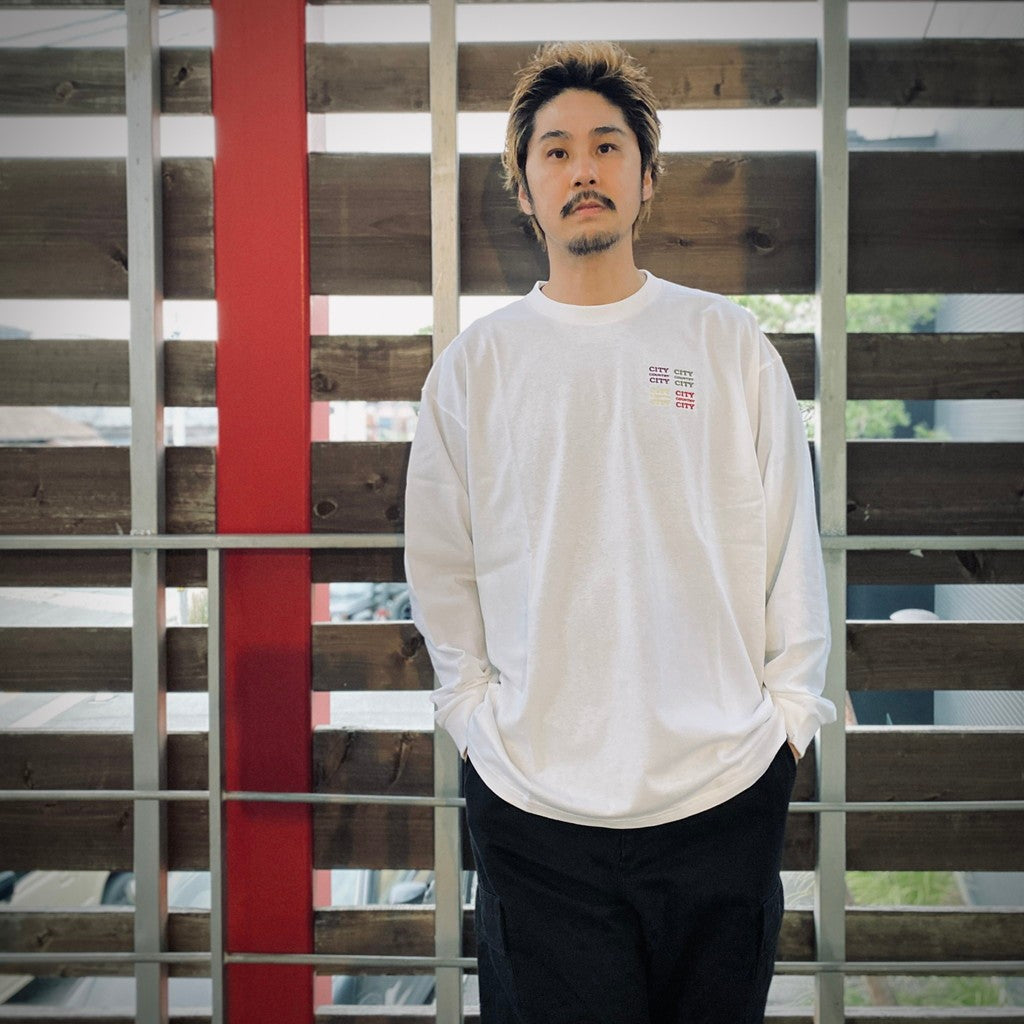 EMBROIDERED LOGO COTTON L/S T-SHIRT_CCCC #WHITE [CCC-251T003	]