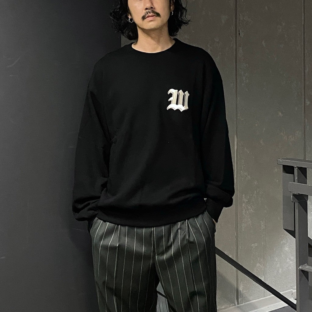 MIDDLE WEIGHT CREW NECK SWEAT SHIRT ( TYPE-2 ) #BLACK [24FW-WMC