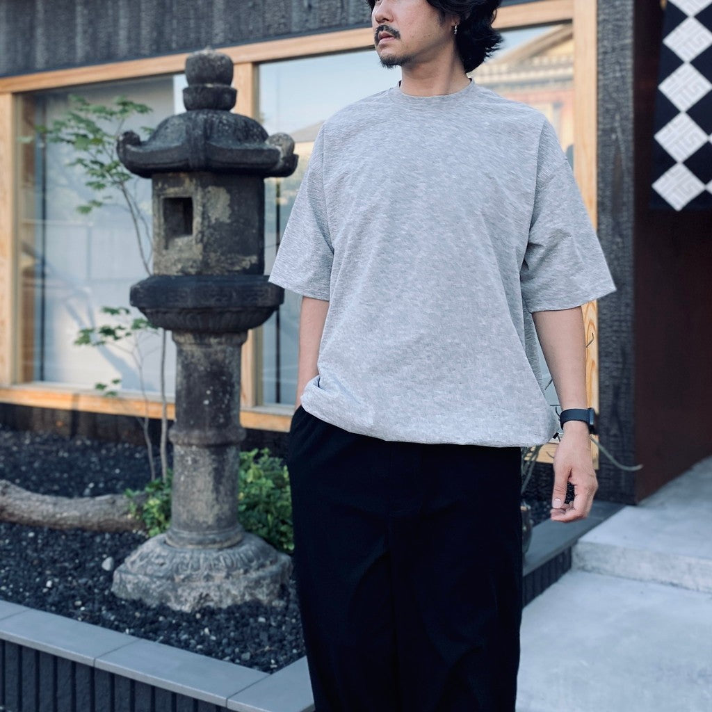TECH DRAWSTRING TEE S/S #HEATHER GRAY [BE-32026W]