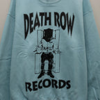 DEATH ROW RECORDS | WASHED MIDDLE WEIGHT CREW NECK SWEAT SHIRT #BLUE [DEATHROW-WM-SS03]