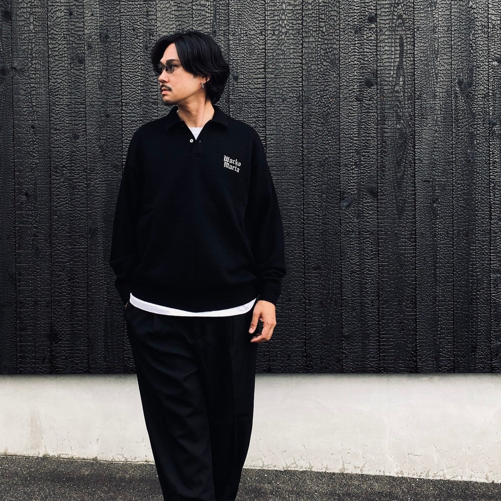 KNIT POLO SHIRT #BLACK [26FW-WMK-KN14]