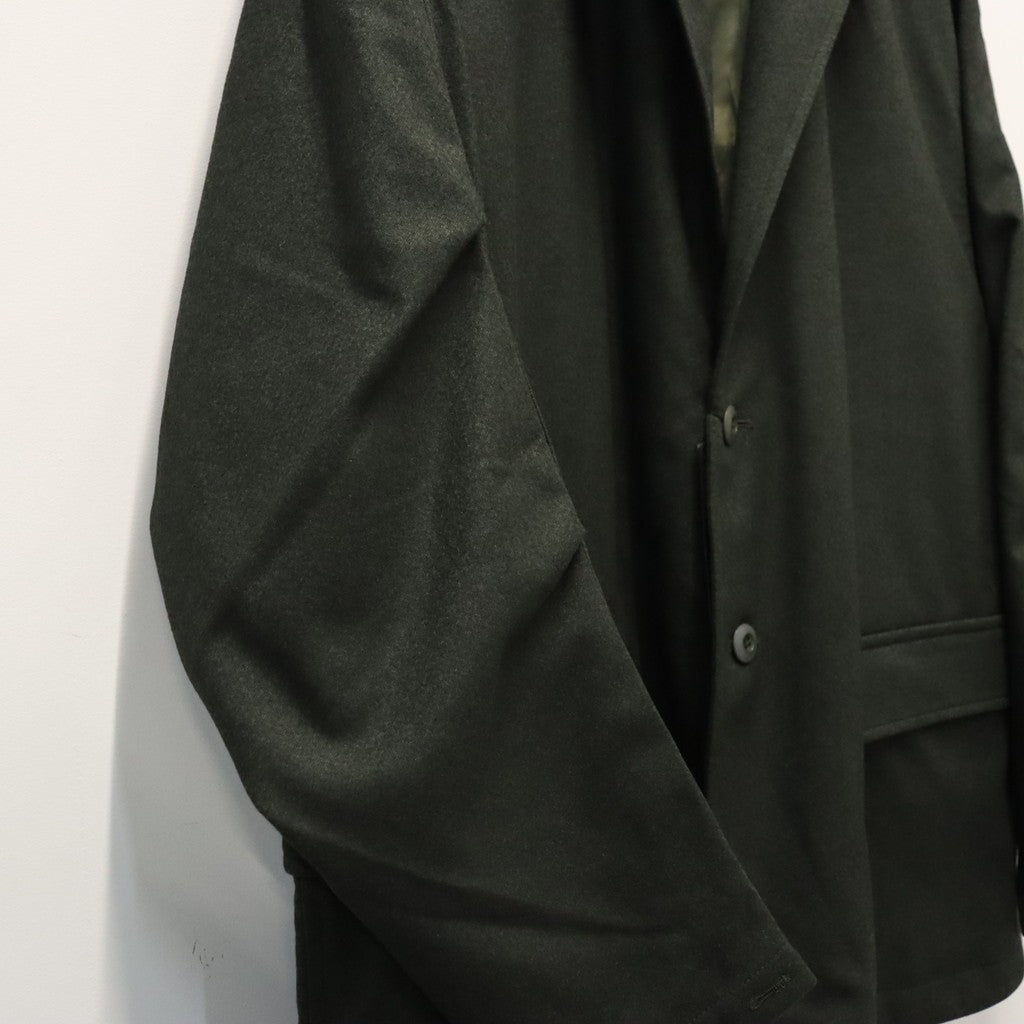 TECH LOOSE 2B JACKET FLANNEL #D.OLIVE [BJ-32026W]