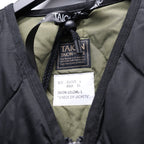 MILITARY W-ZIP V NECK DOWN JKT #BLACK [TAION-101ZML-1]