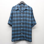 OMBRE CHECK OPEN COLLAR SHIRT S/S ( TYPE-3 ) #BLUE [26SS-WMS-OC14]