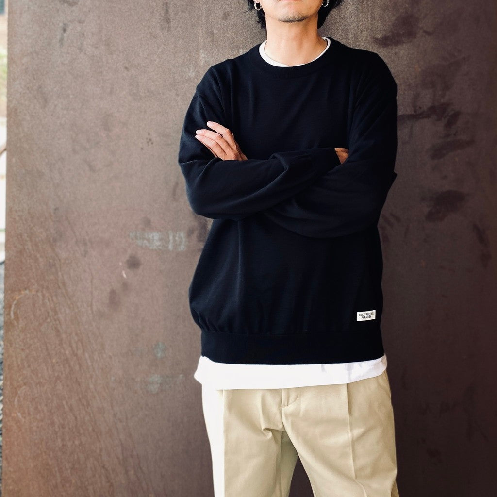 COTTON KNIT CARDIGAN ( TYPE-1 ) #BLACK [26FWE-WMK-KN03]