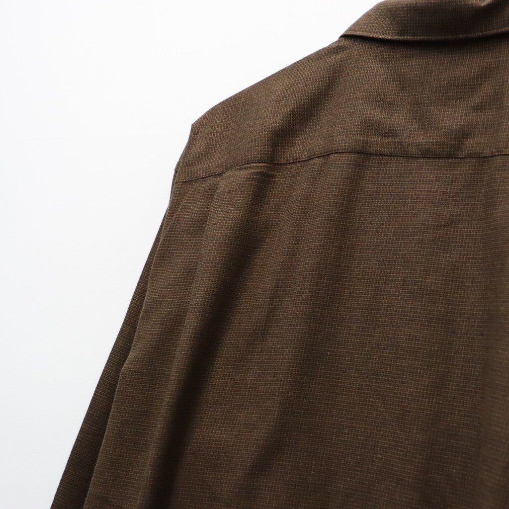 Micro Plaid Open Collar Shirt #Brown [SD26F-SH02]