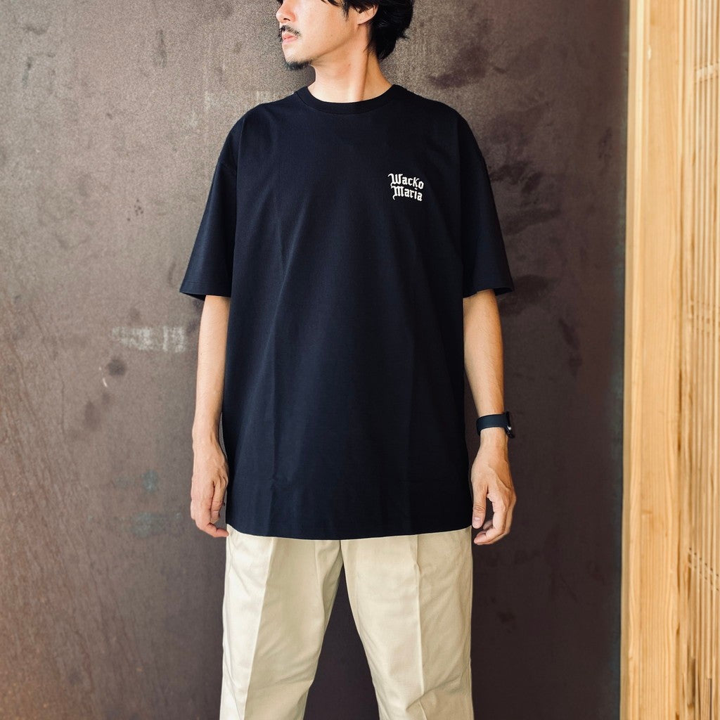 WASHED HEAVY WEIGHT CREW NECK T-SHIRT ( TYPE-1 ) #BLACK/WHITE [26FWE-WMT-WT01]