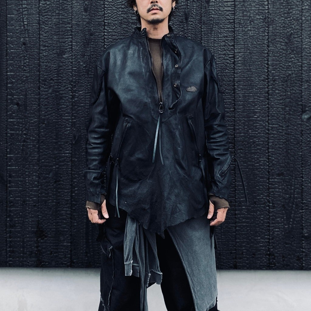 Rustic Edged Easy Rider's (VEGETABLE TANNING PIG LEATHER) #BLACK [M-P1-LW3]