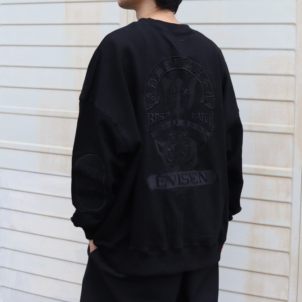 TIGER MATCH EMBLEM CREW SWEAT #Black [25FW_SW04] – cocorozashi