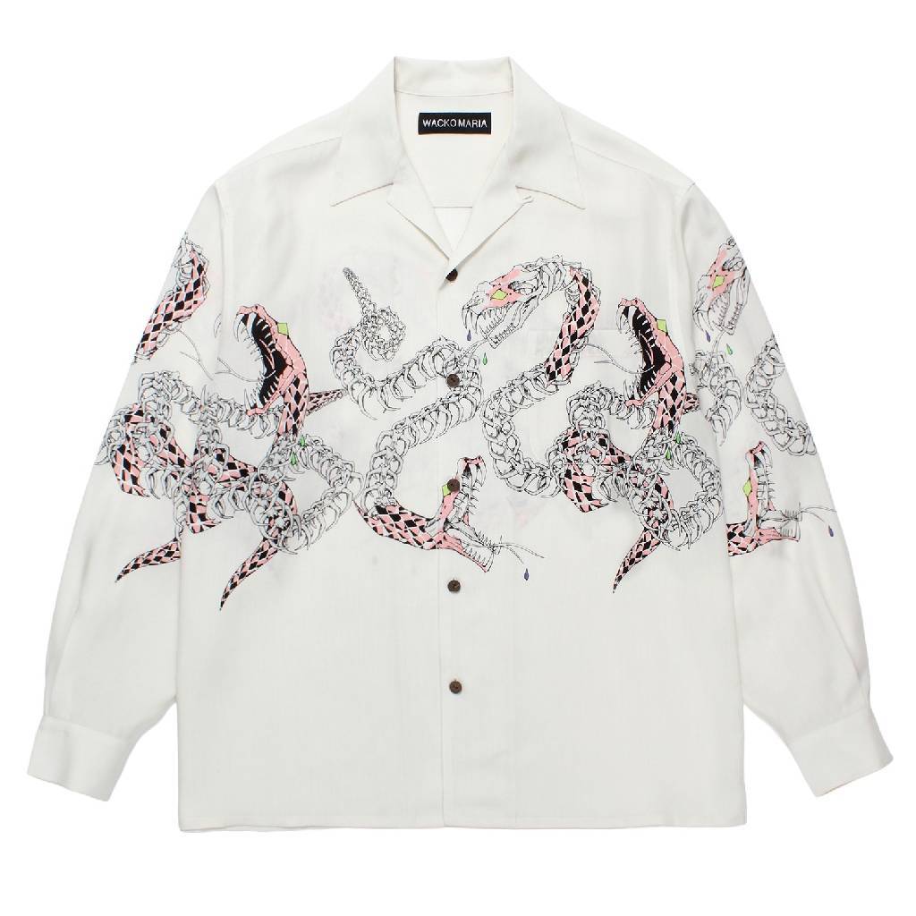 夏威夷長袖襯衫（4 型）#白色 [25FW-WMS-HI04]