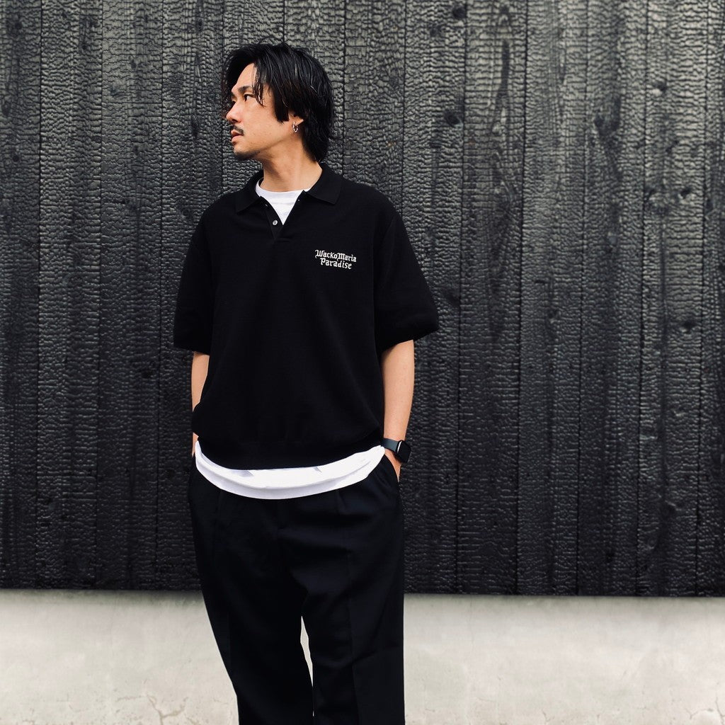 KNIT POLO SHIRT #BLACK [26SS-WMK-KN06]