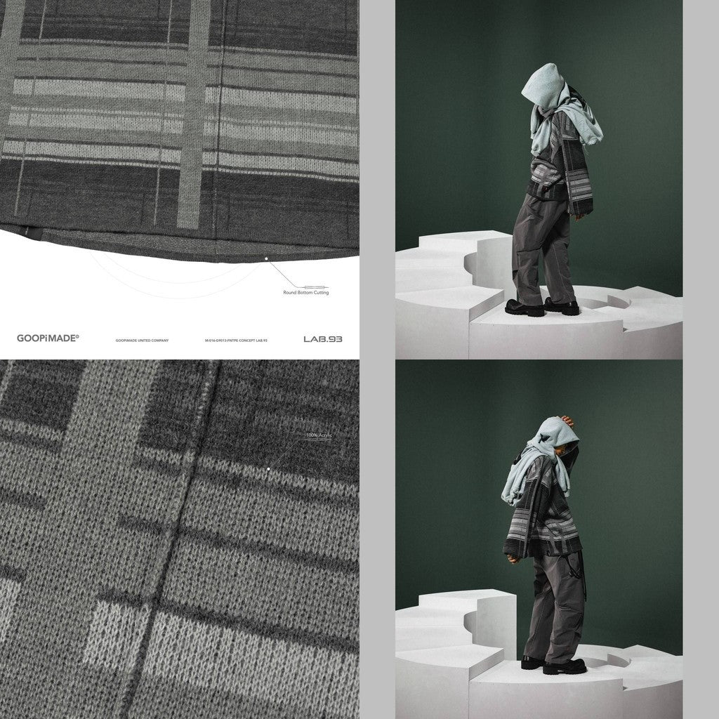 "8SE-01K" MEGA 型格紋針織毛衣 #MIX [GOOPI-24AW-NOV-03]