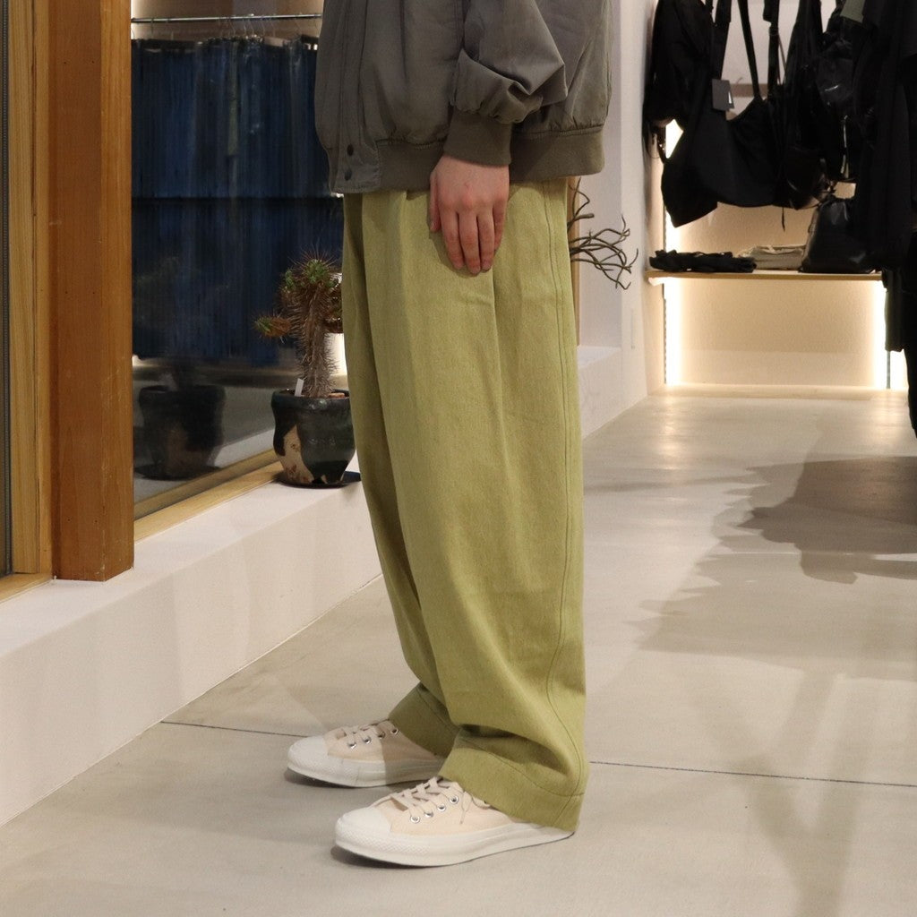2TUCK WIDE PANTS（DENIM） #PISTACHIO [AY-1026B]