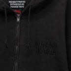 DEATH ROW RECORDS | WASHED MIDDLE WEIGHT FULL ZIP HOODED SWEAT SHIRT #GRAY [DEATHROW-WM-SS01]
