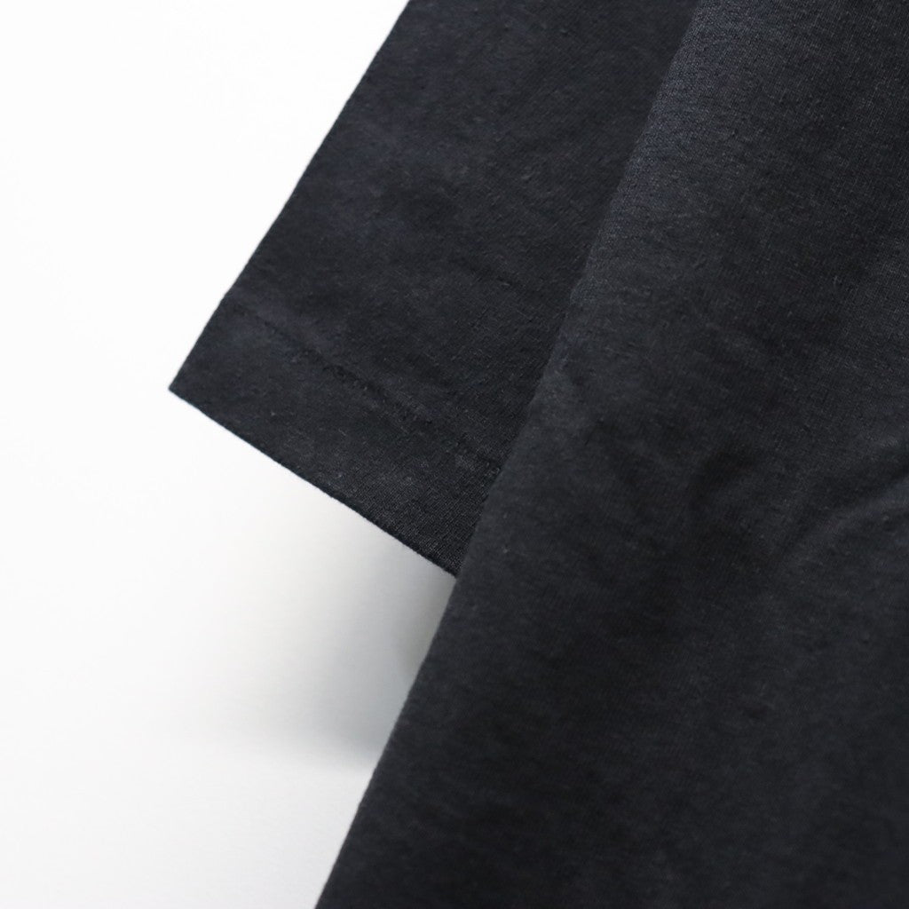 WASHED HEAVY WEIGHT CREW NECK T-SHIRT ( TYPE-12 ) #BLACK-BLUE [26SS-WMT-WT13]