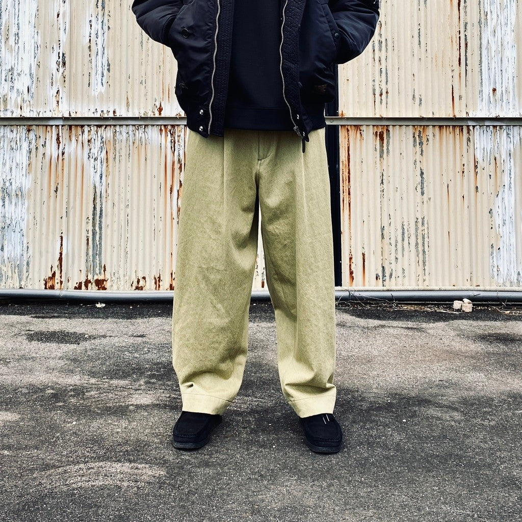 2TUCK WIDE PANTS（DENIM） #PISTACHIO [AY-1026B]