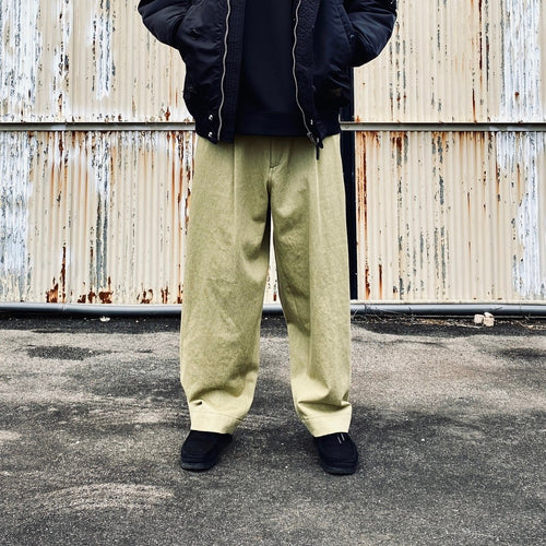 2TUCK WIDE PANTS（DENIM） #PISTACHIO [AY-1026B]